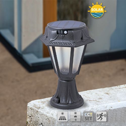 Light fitting Solar Upper Rosetta Black 4K Fg