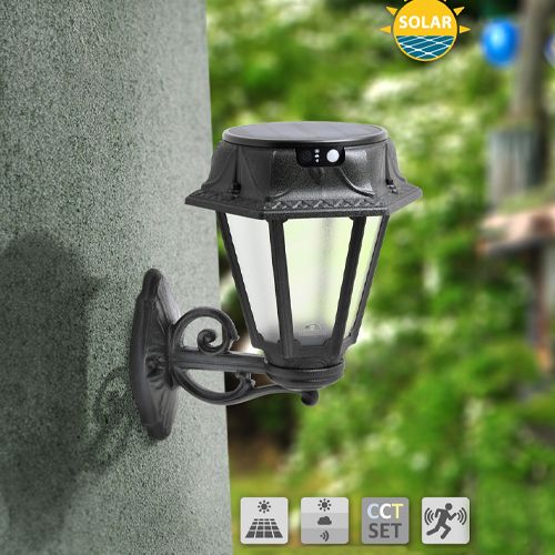 Light fitting Solar Wall Rosetta Black 4K Fg