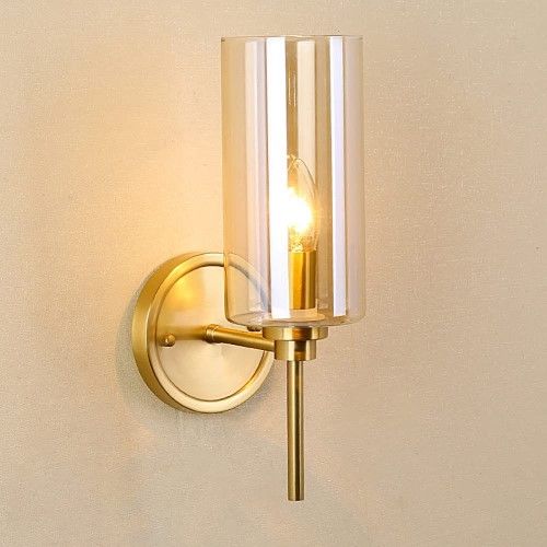 Wall light. Gold Clear Glass E27 WL119 F2: