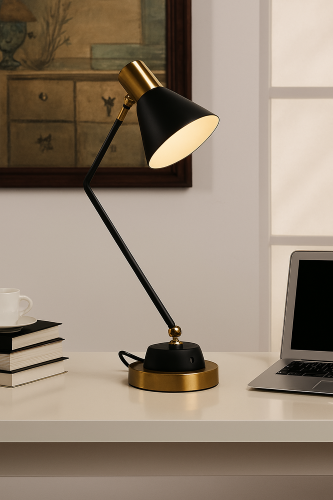 Table lamp. Office Black With Gold Detail E27 MHQ-027 A2: